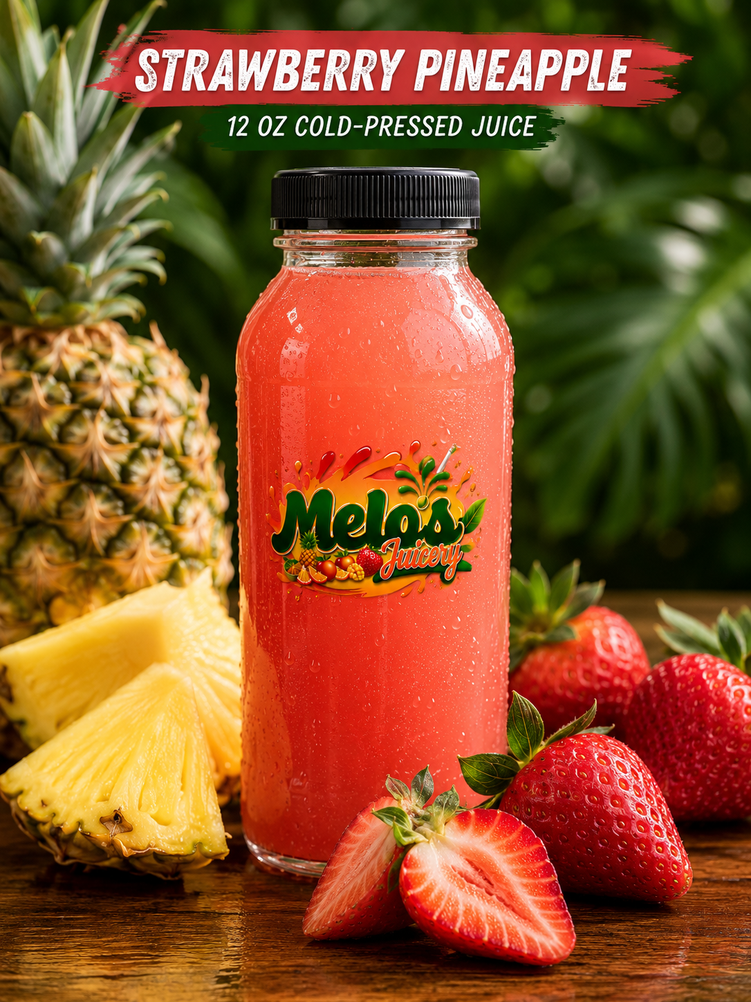 ππ Strawberry Pineapple Cold-Pressed Juice (12 oz)