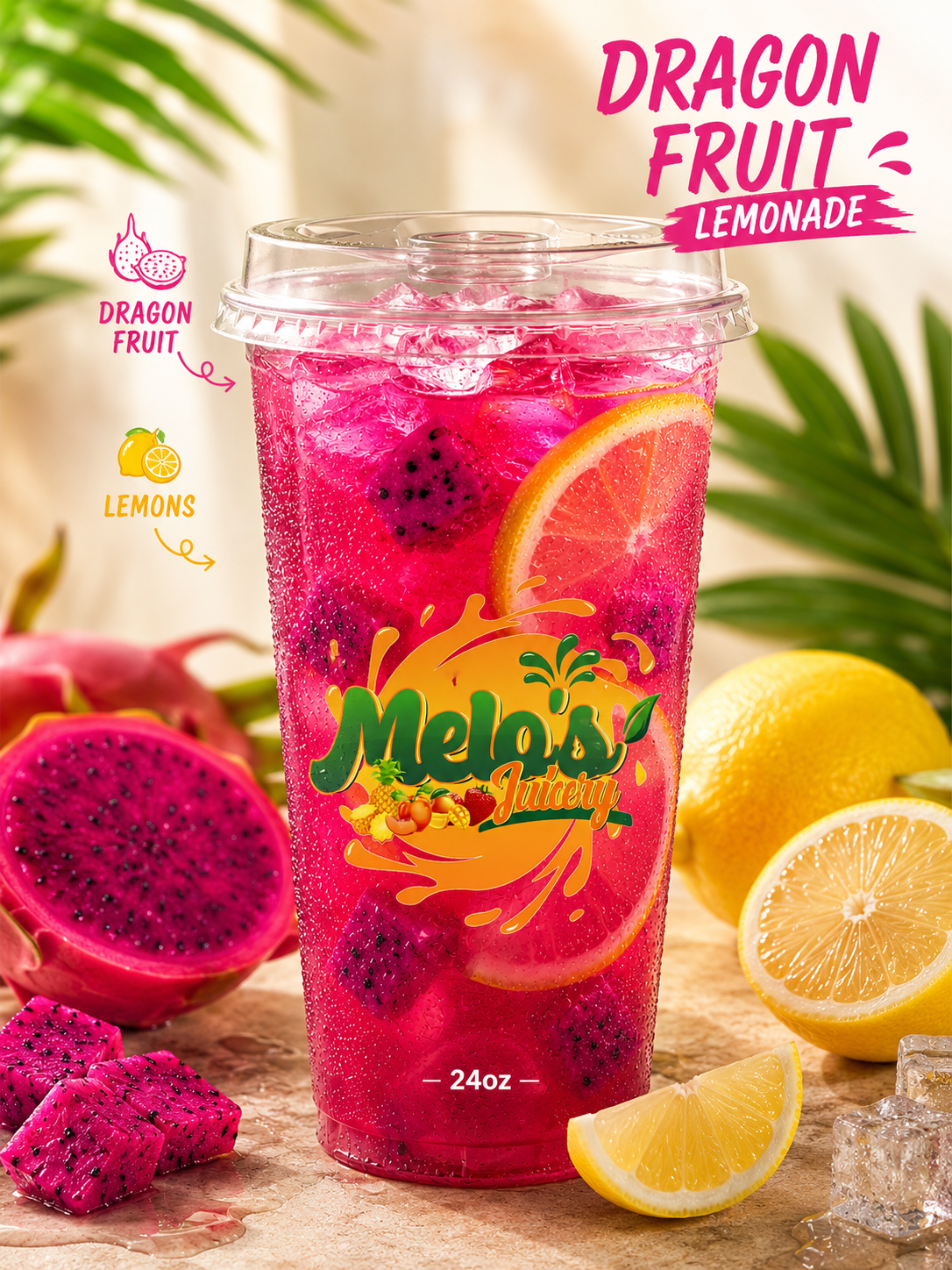 Dragon Fruit Lemonaden 24oz