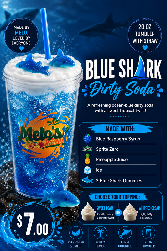 Blue Shark Dirty Soda 20oz